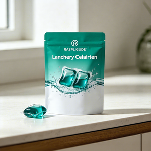Sacs en plastique personnalisés pour capsules de lessive concentrée avec logo imprimé – Nettoyant liquide pour le linge - Product Image 1