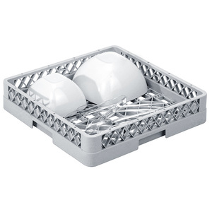 Panier à vaisselle en plastique gris pour lave-vaisselle, 1 niveau, pour couverts et rangement de vaisselle - Product Image 1