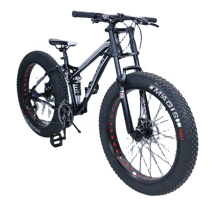 High Quality 24 speed 26 inch big wheels MTB Fat tire beach snow bicycle full suspension mountain bike for sale