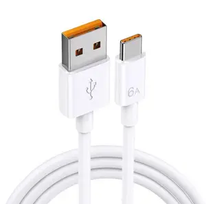 6A Super Fast Charge 66W USB C Charging Cable is for Samsung/Huawei/Xiaomi/MacBook/MateBook Type C Data Cable