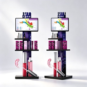 Expositor metálico personalizado para cosméticos con pantalla digital para minoristas en centros comerciales - Product Image 1