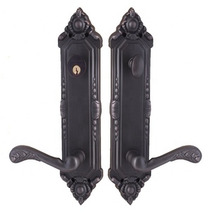 Serrure de porte intérieure en cuivre forgé, poignée dorée brillante, universelle à languette unique pour chambre à coucher - Product Image 3