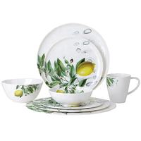 Services de table en mélamine personnalisables de style nordique, luxueux et écologiques, avec motifs végétaux, bols à nouilles, assiettes et tasses