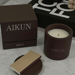 ชุดเทียนหอม AIKUN ในกระปุกเซรามิกธรรมชาติ พร้อมฝาปิดแบบสติกเกอร์ กลิ่นหอมหลากหลาย สำหรับห้องนอน งานปาร์ตี้ และเทศกาลรอมฎอน - Product Image 1