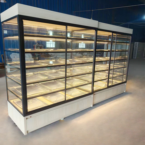 Cake Bread <b>Display</b> Showcase for Supermarkets Glass Plywood Material Custom Color and Size Lacquer Finish - Product Image 2