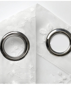 Pastorale piccola tenda trasparente ricamata <span class=keywords><strong>con</strong></span> fiore di seta bianca fresca di latte, tenda trasparente decorativa pronta all'uso per la vita in famiglia - Product Image 6