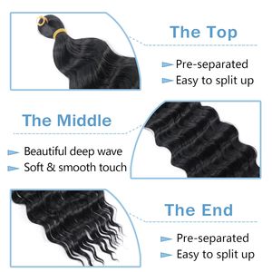 Vente en gros Tresses synthétiques pour cheveux ombrés ondulés torsadés à boucles profondes tresses de rivière boîte au <span class=keywords><strong>crochet</strong></span> à trame unique - Product Image 5