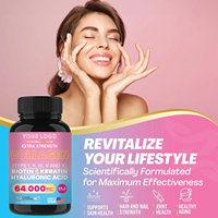 Complément Beauté Acide Hyaluronique Collagène Capsules Vital Glow Blend Biotine Kératine Améliore l'Élasticité de la Peau Anti-Âge Adulte 90