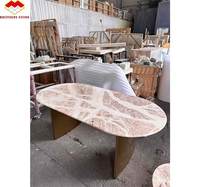 Table basse en marbre rose Picasso de haute qualité, marbre rose naturel populaire avec des veines blanches, idéale pour table d'appoint, décoration de meubles
