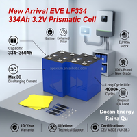 Nouvelle cellule de batterie LiFePO4 prismatique Docan EVE LF334 3.2V 334Ah 2026, 4000 cycles profonds pour système hors réseau, décharge 3C