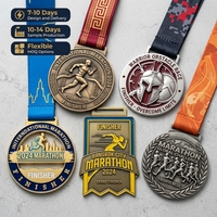 Médailles de course personnalisées pour marathon, récompenses sportives, défi d'obstacles guerrier, médaillon en métal 3D avec ruban imprimé