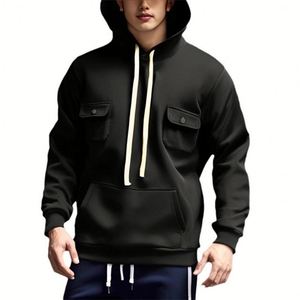 Sudadera con Capucha para Hombre, Mezcla de Poliéster/Algodón, Corte Regular, Gruesa, Ecológica, Antiarrugas, Antipilling, Cortavientos, para Invierno - Product Image 4
