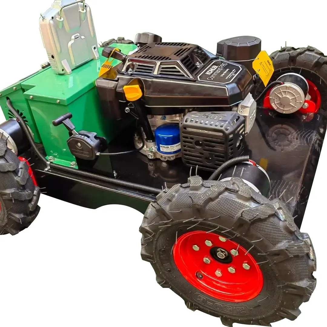 Best selling Cordless radio control mower Four wheels tracked 4WD robot lawn mowers for sale