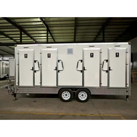 2026 Remorque de toilettes et de douche mobiles VIP de luxe, portable, extérieure, avec carrosserie en fibre de verre et composite, dotée d'une fonction douche pour salle de bain automobile