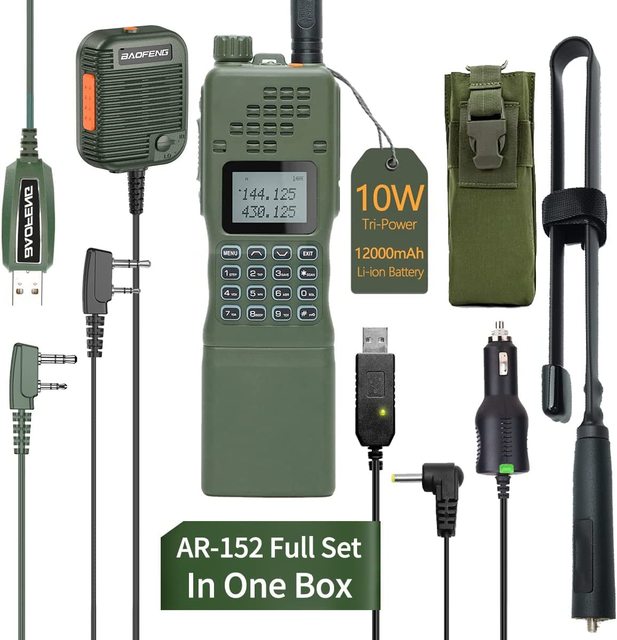 Baofeng AR-152 Dual Band Two Way Radio 10W Long Range Rechargeable Ham Handheld Walkie Talkies with Speaker