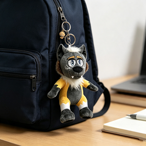 Peluche Personalizado de Lobo Negro, Mascota de Peluche, OEM ODM, Diseño Gratuito, Animal de Peluche a Partir de Dibujo, MOQ Bajo, Caja de Regalo, CE UKCA CPSC - Product Image 3