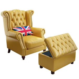 Американское Ретро кресло для отдыха из вощеной кожи, роскошное кожаное кресло с откидывающейся спинкой и одним диваном, Тигровое кресло