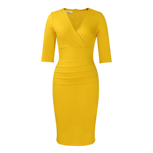 Vêtements pour femmes à col en V élégants et à jupe ample, style africain grande taille, pour l'exportation transfrontalière, disponibles sur <span class=keywords><strong>site</strong></span> indépendant - Product Image 3