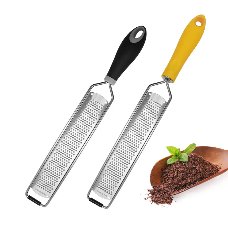 Black yellow handle kitchen supplies shredding tool stainless steel vegetable cheese lemon fruit chocolate grater