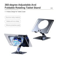 Support de tablette PC léger à rotation 360 degrés en alliage d'aluminium, refroidisseur réglable et pliable pour iPad iPhone, affichage sur bureau