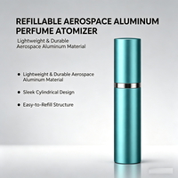 Atomiseur de voyage portable en aluminium aéronautique anti-fuite pour cosmétiques, huiles essentielles et parfums – Flacon rechargeable avec pompe pulvérisatrice personnalisable