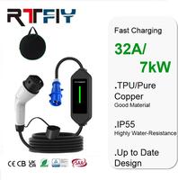 Chargeur EV portable 32A neuf, 7 kW, charge rapide pour véhicules électriques, avec prise CEE pour une utilisation à domicile et en extérieur, livraison directe d'usine