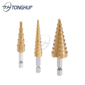 Différents diamètres de forets étagés HSS à cannelure droite <span class=keywords><strong>ou</strong></span> spirale pour couper les tuyaux en tôle plastique <span class=keywords><strong>bois</strong></span> - Product Image 4