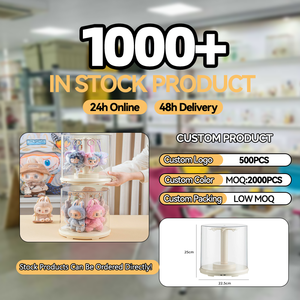 Bán buôn tùy chỉnh nhanh chóng vận chuyển rõ ràng Stackable gấp xoay Đồ chơi hộp hiển thị cho labubu búp bê lưu trữ trường hợp trong kho - Product Image 6