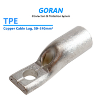 GORAN TPE Schmalkragen-Kupferrohrklemme, Flache Verzinnte Kupferkabelklemme für 50-240mm² Stromkabel, Schmaler Crimp-Drahtverbinder