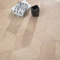 Plancher composite en bois massif multicouche à motif de feuille de lotus irrégulier, style 80, personnalisé, grand format
