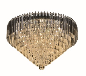 Thiết kế hiện đại <span class=keywords><strong>Fancy</strong></span> Home sử dụng pha Lê Trần đèn chùm ánh sáng hiện đại Vòng tuôn ra gắn phòng khách phòng ngủ Pha Lê Đèn trần - Product Image 2