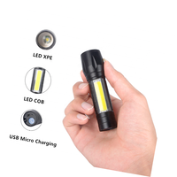Senter Mini Teleskopik Multifungsi Tahan Air 3w Cob Led Xpe Saku, Dapat Diisi Ulang