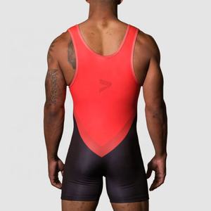 Conjunto de Uniforme de Halterofilia Sublimado con Logotipo Personalizado, Color Morado y Rojo, Singlet para Levantamiento de Pesas - Product Image 4