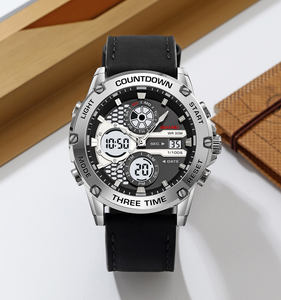 Nueva Venta caliente moda <span class=keywords><strong>SKMEI</strong></span> 2502 muñeca reloj analógico Digital deportes choque impermeable alarma luminosa lujo negro reloj hombres - Product Image 3