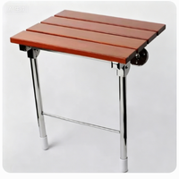 Siège de douche pliable en bois, banc de bain mural, 380 x 310 mm, avec pieds de support pour personnes âgées et handicapées
