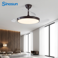 Ventilador de Techo Invisible LED Sinosun Moderno para Sala de Estar, 42 Pulgadas, 6 Velocidades, Ajustable, Silencioso, con Control Remoto, Se Acepta OEM/ODM