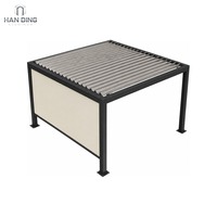 Pergola bioclimatique Moorland Heather en aluminium avec revêtement en poudre, toit à lames motorisées, gazebo de jardin extérieur imperméable