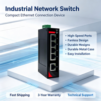 Switch industriel non géré 16 ports pour rail DIN, Ethernet rapide 10/100Base-T, sans ventilateur, métal IP30, robuste pour usine et extérieur