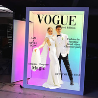 Boîte de photomaton de luxe personnalisée pour mariage extérieur, style magazine, avec couvercle en PVC pour photomaton, pour photos instantanées