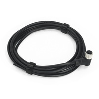 Connecteur d'aviation étanche M12 moulé femelle en cuivre pur pour câble Ethernet 10 Gigabit, coude 90° pour réseau industriel