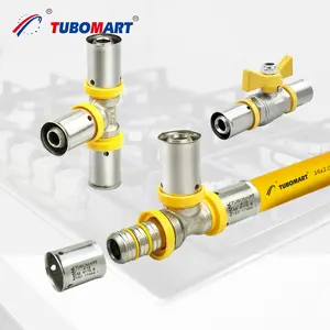 Pex fitting tekan kuningan raccords de tuyauterie Multilayer Pipa PEX AL PEX fitting tekan kuningan untuk sistem pipa Gas PE AL PE