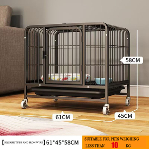 Estilo moderno aço inoxidável cão gaiola tamanho personalizado gaiola pet grande botão Snap encerramento ferro sólido com bandeja plástica para venda - Product Image 3
