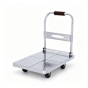 Platform Truck with Rubber <b>Wheels</b>, Heavy Duty Folding Hand <b>Cart</b>, Flatbed Dolly with Swivel Casters for Workshop, Garage, Office - Product Image 2
