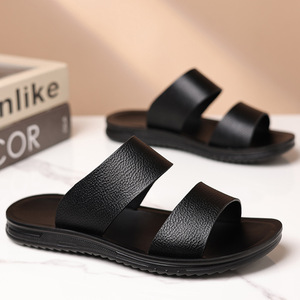Sandalias de Verano Casuales para Hombre, de Cuero Genuino, Punta Abierta, Suela de Goma, Suaves - Product Image 4