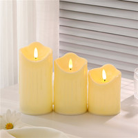 Ensemble de 5 bougies LED cylindriques à télécommande en plastique, effet scintillant, pour la maison, les anniversaires, Noël, les mariages