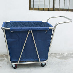 Hoge Kwaliteit Metalen Canvas Schoonmaak <span class=keywords><strong>Trolley</strong></span> Hotel Linnen Truck & Wasserij Linnen Kar Op Wielen - Product Image 1