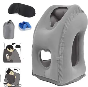 Hot sale new design multifunctional Portable Inflatable Airplane Travel neck head support Pillow for outdoor in stock
