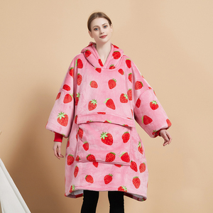 Factory Wearable <strong>Blanket</strong> <strong>Hoodie</strong> for Adults Sherpa All Patterns <strong>Oversized</strong> Sweatshirt <strong>Hoodie</strong> <strong>Blanket</strong> with Pockets for Winter - Product Image 4