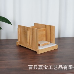 Trancheur à pain en bambou 30x21x19,5 cm, outil de découpe de pain grillé pliable en bois, accessoire de cuisine pour la pâtisserie - Product Image 2