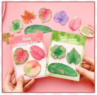 Papeterie Kawaii, bloc-notes adhésif en forme de feuille de plante naturelle, planificateur de bureau, autocollants décoratifs, fournitures scolaires, autocollants adhésifs